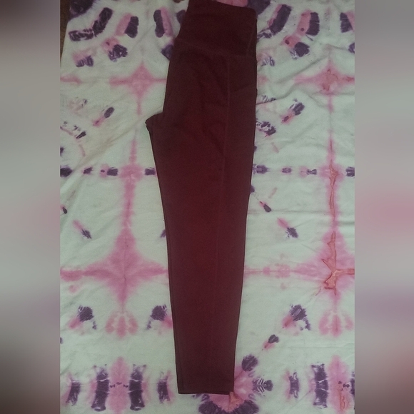 Ideology Solid Burgundy Yoga Pants - Picture 3 of 10
